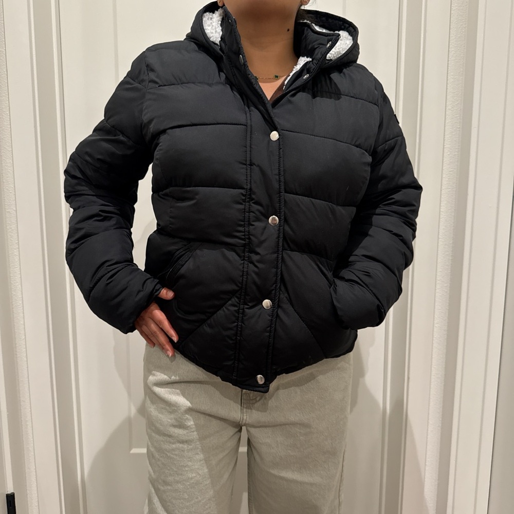 Black Puffer Jacket with Hood
